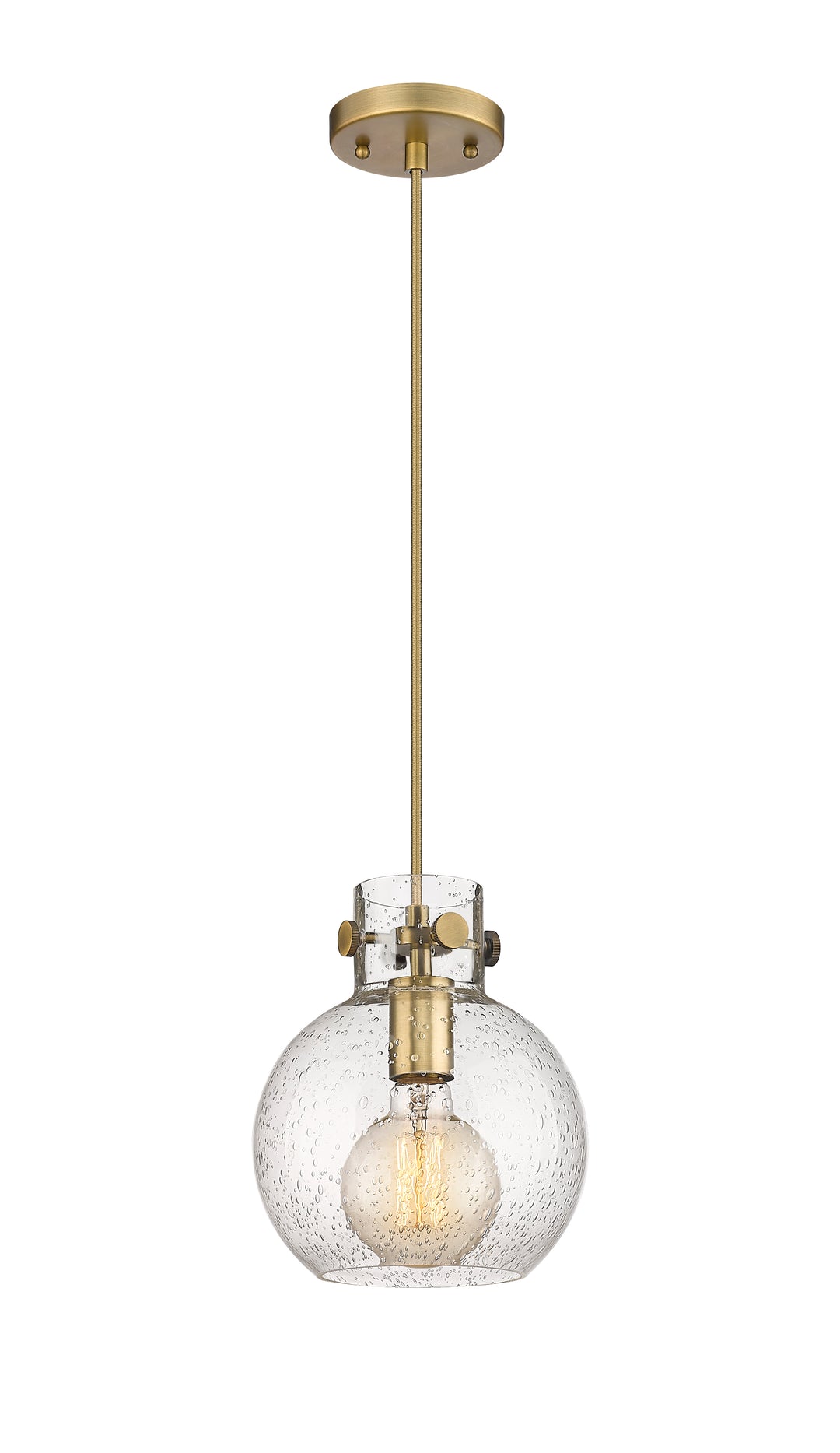 Innovations Lighting Newton Sphere 8" Mini Pendant - Brushed Brass