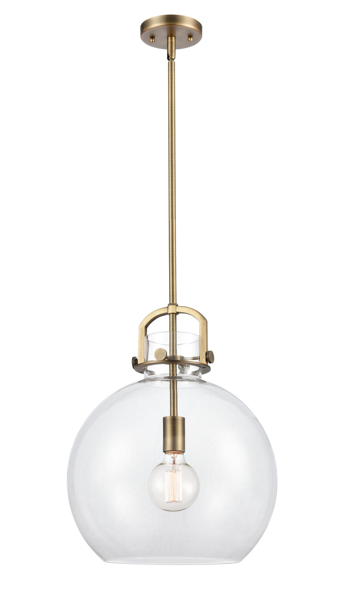 Innovations Lighting Newton Sphere Pendant Pendant Innovations Lighting Brushed Brass Clear Newton Sphere 14