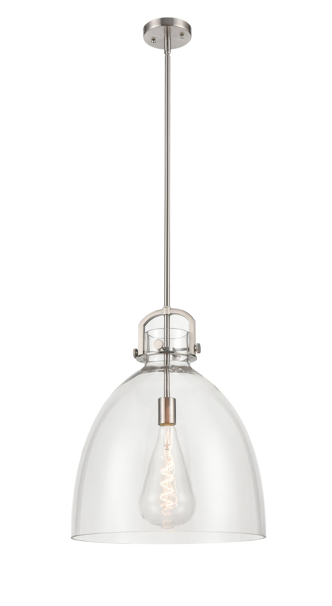 Innovations Lighting Newton Bell 16" Pendant - Satin Nickel Pendants Innovations Lighting   