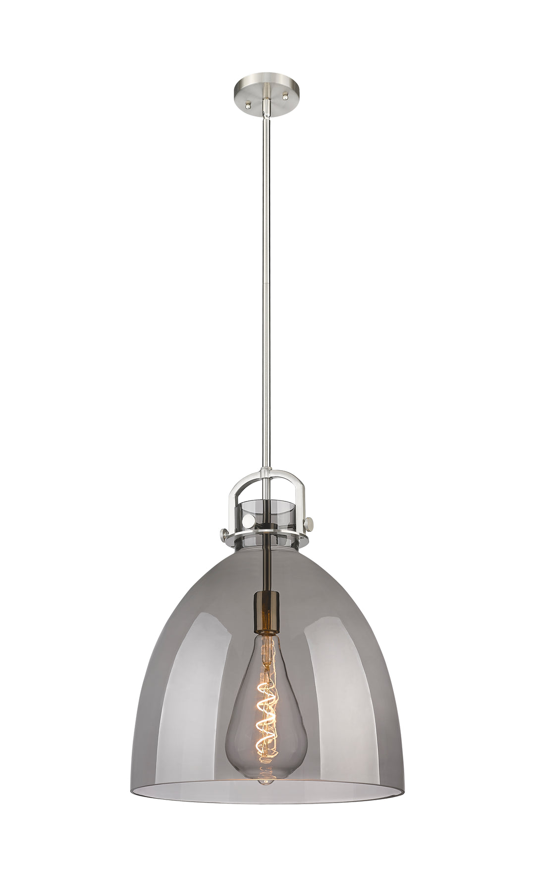 Innovations Lighting Newton Bell 16" Pendant - Satin Nickel Pendants Innovations Lighting   