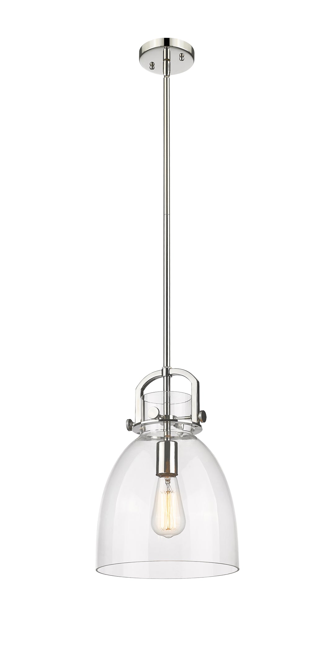 Innovations Lighting Newton Bell 10" Mini Pendant - Polished Nickel