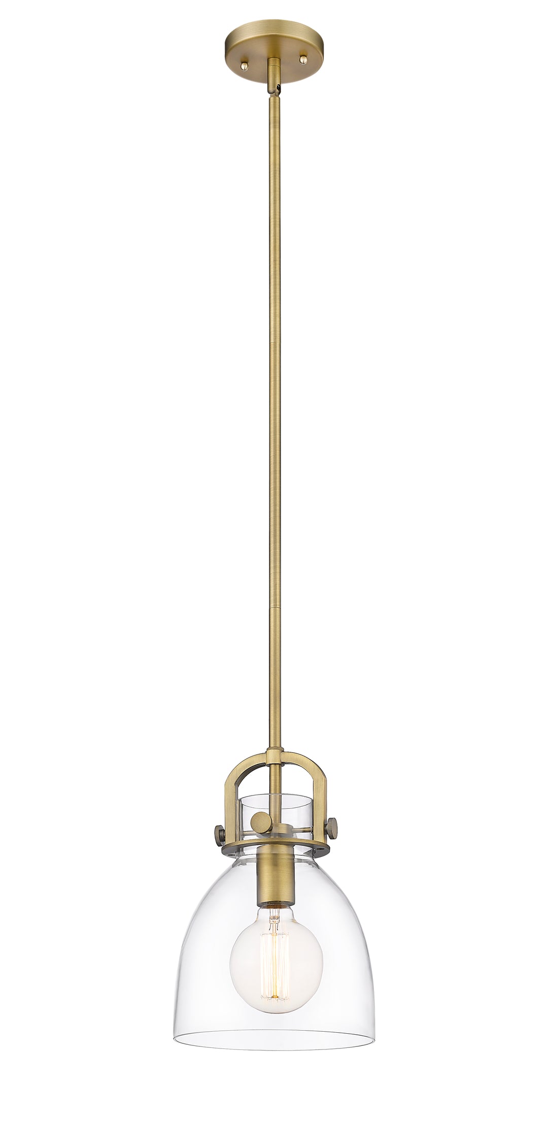 Innovations Lighting Newton Bell 8" Mini Pendant - Brushed Brass