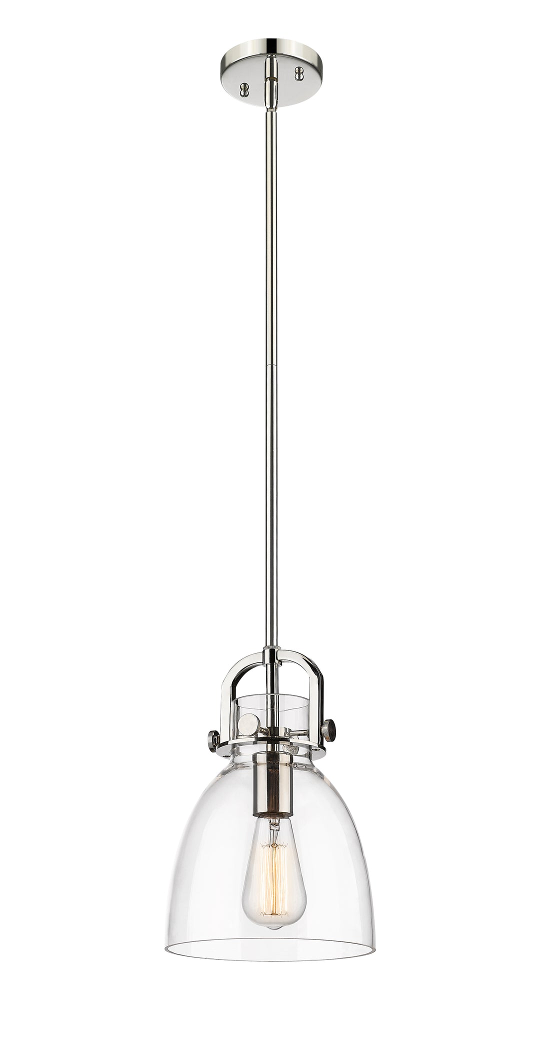Innovations Lighting Newton Bell 8" Mini Pendant - Polished Nickel