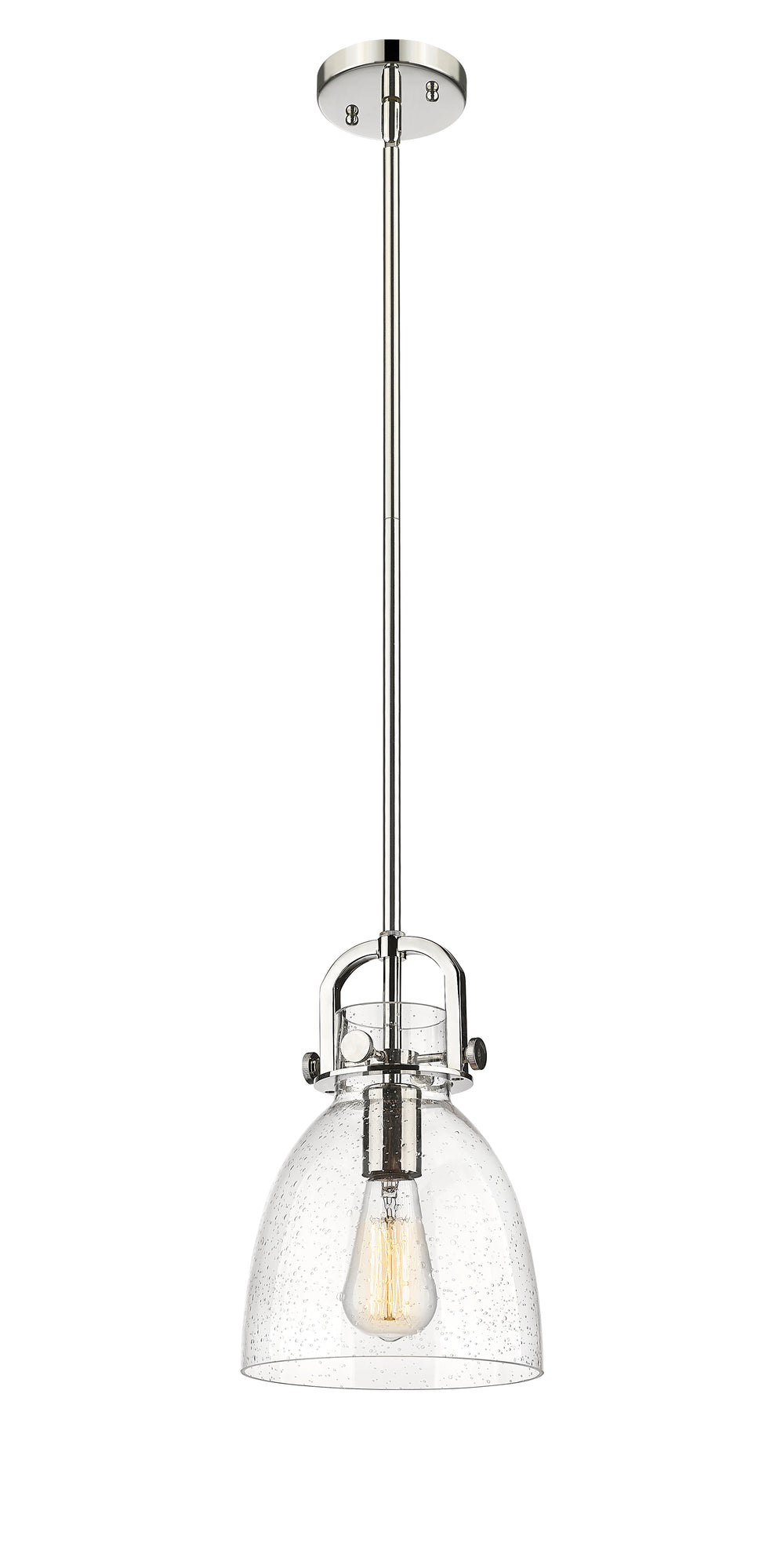 Innovations Lighting Newton Bell 8" Mini Pendant - Polished Nickel