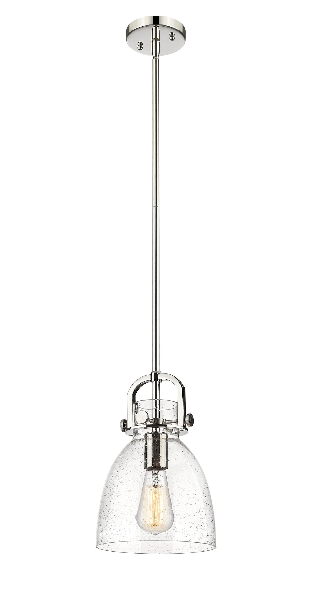 Innovations Lighting Newton Bell 8" Mini Pendant - Polished Nickel