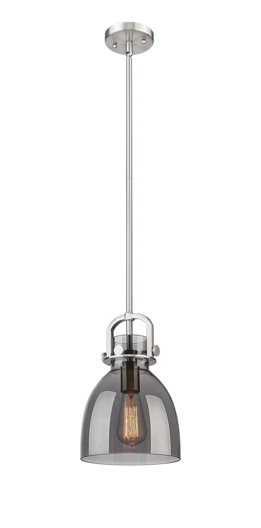 Innovations Lighting Newton Bell 8" Mini Pendant - Satin Nickel