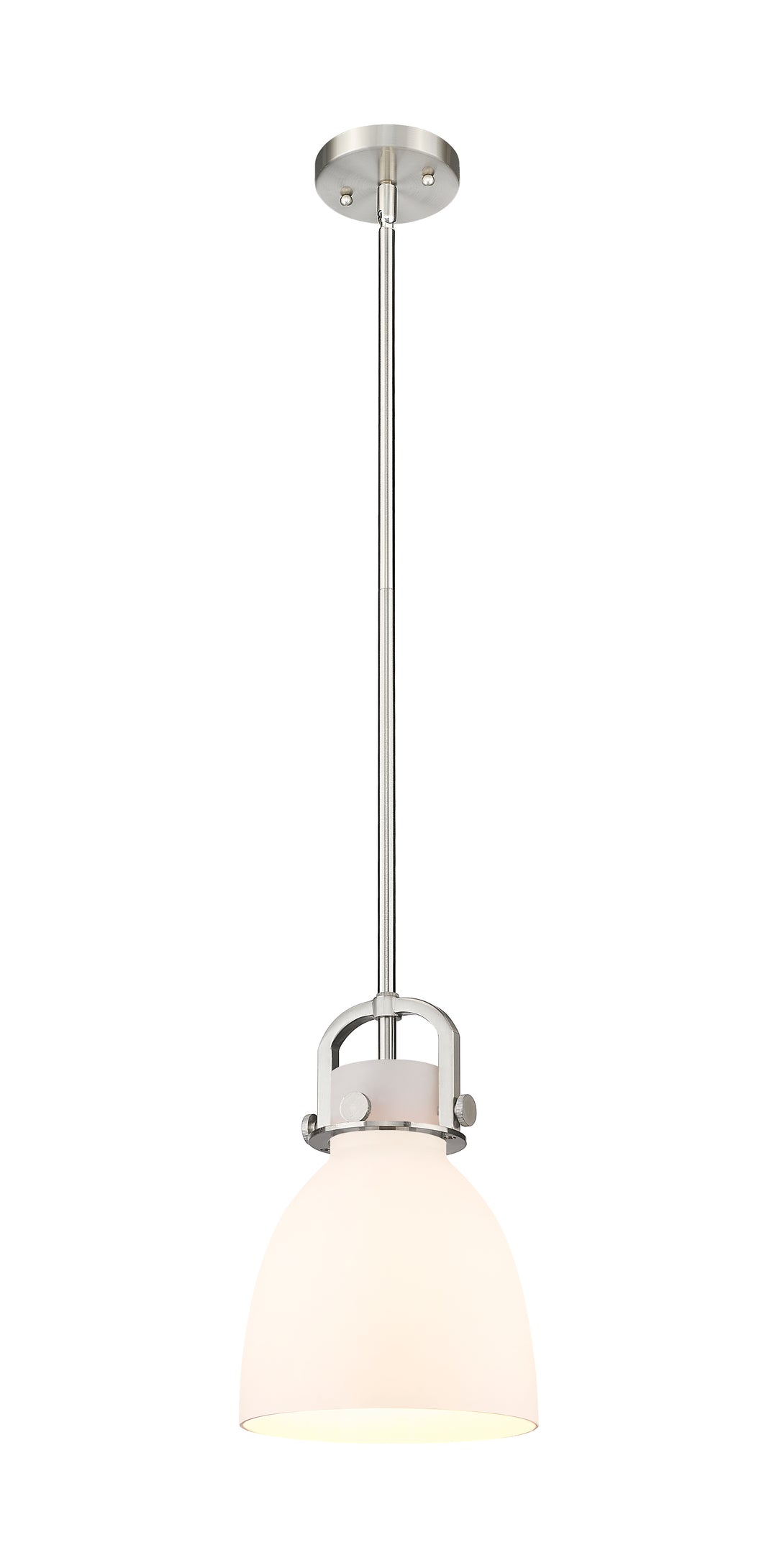 Innovations Lighting Newton Bell 8" Mini Pendant - Satin Nickel