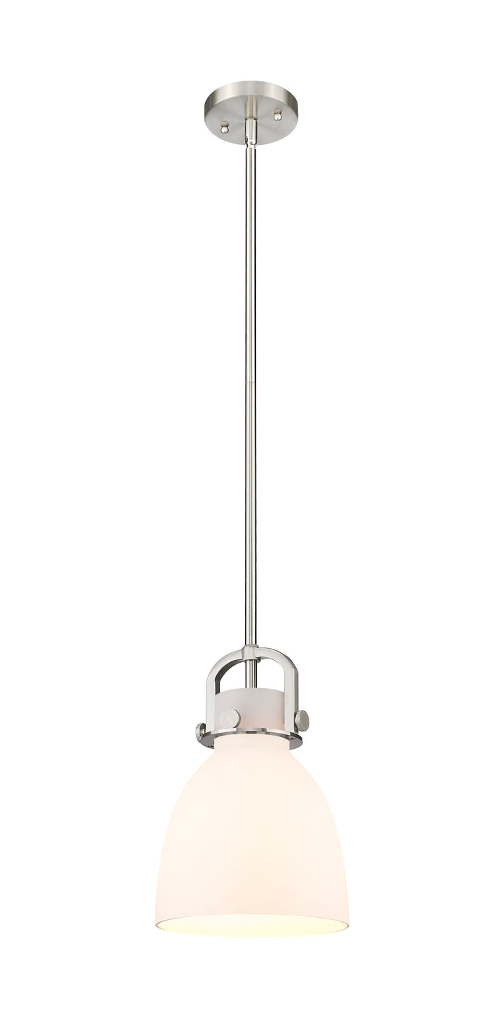 Innovations Lighting Newton Bell 8" Mini Pendant - Satin Nickel