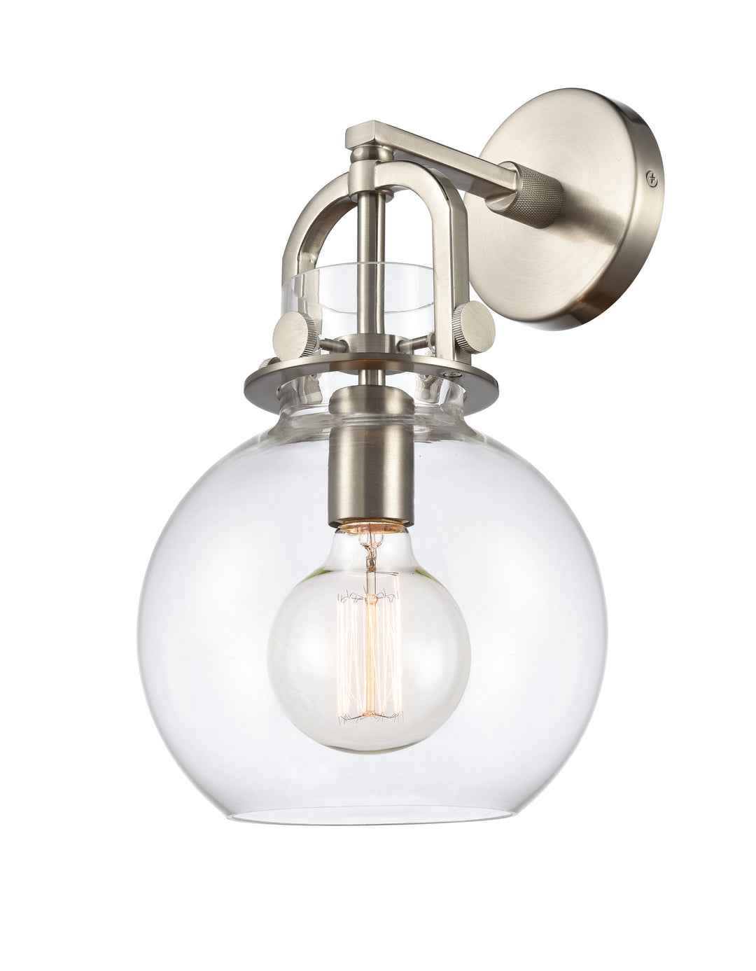 Innovations Lighting Newton Sphere 8" Sconce - Satin Nickel