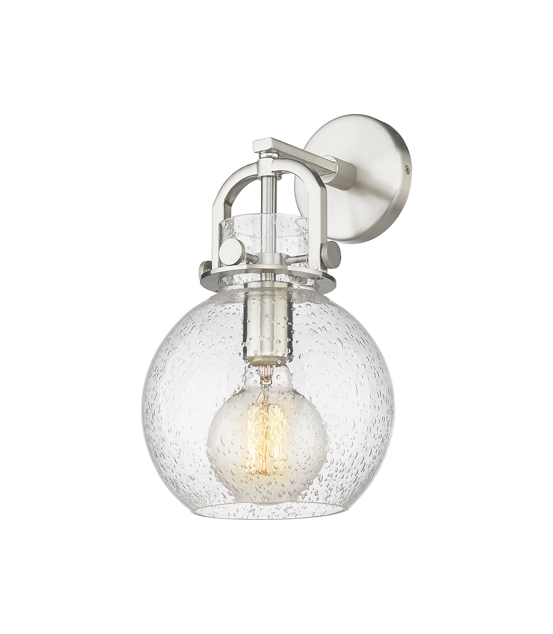 Innovations Lighting Newton Sphere 8" Sconce - Brushed Satin Nickel