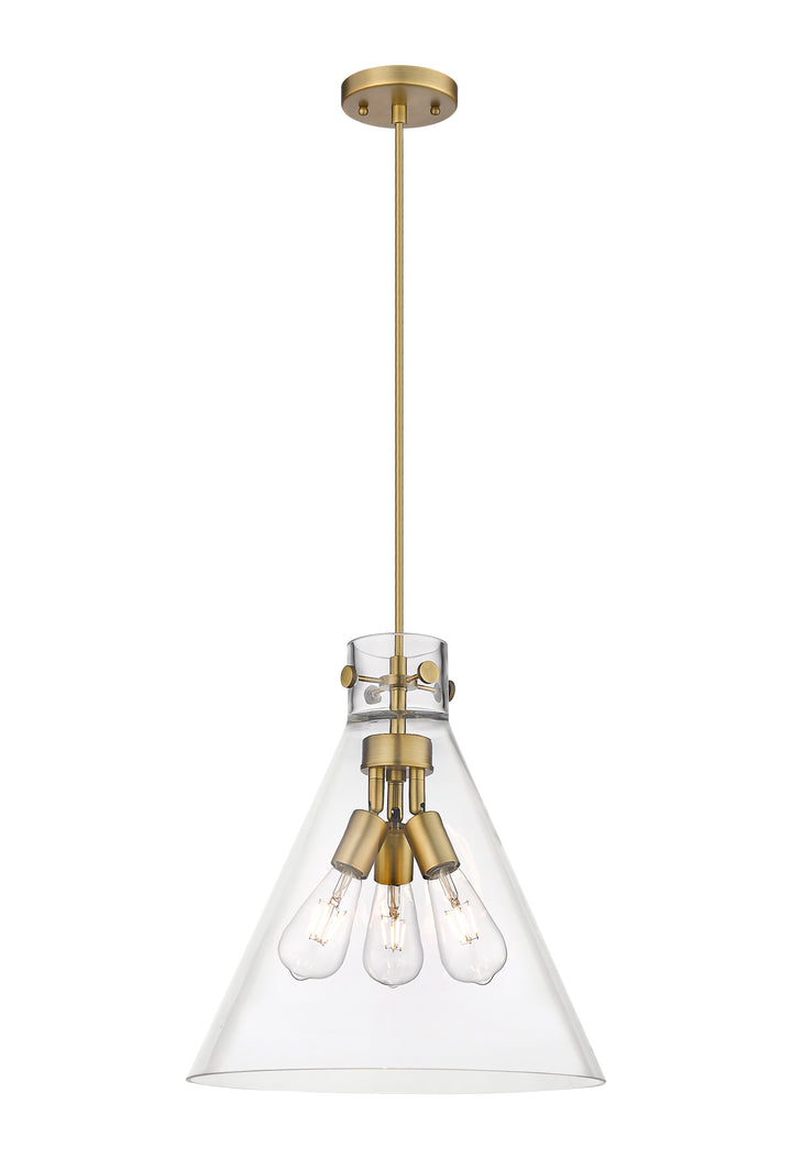 Innovations Lighting Newton Cone 16" Pendant - Brushed Brass Pendants Innovations Lighting   