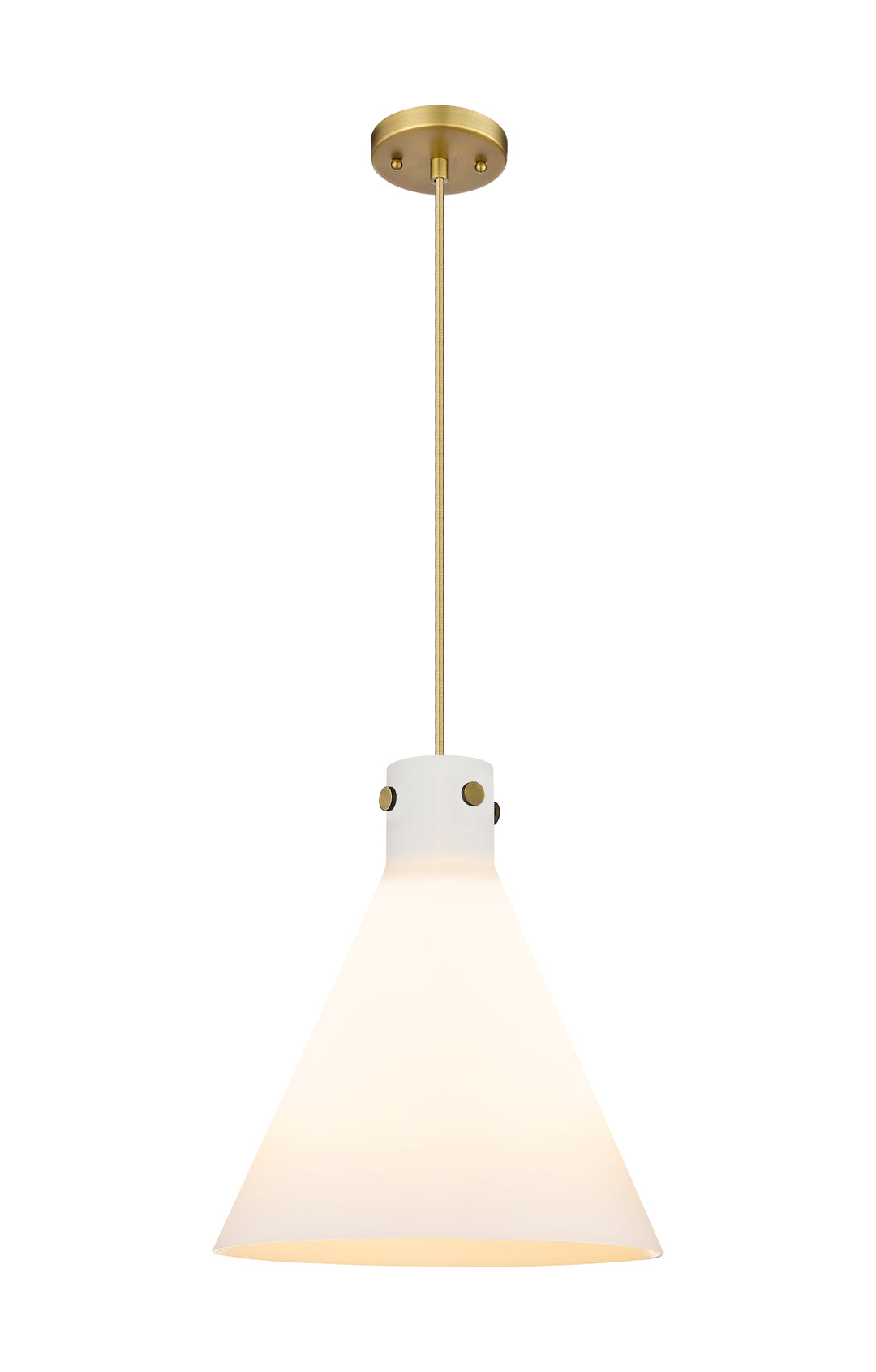 Innovations Lighting Newton Cone 16" Pendant - Brushed Brass Pendants Innovations Lighting   