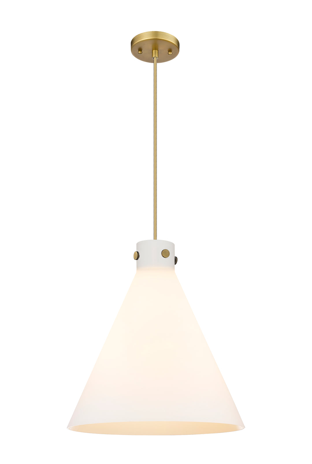 Innovations Lighting Newton Cone 18" Pendant - Brushed Brass Pendants Innovations Lighting   