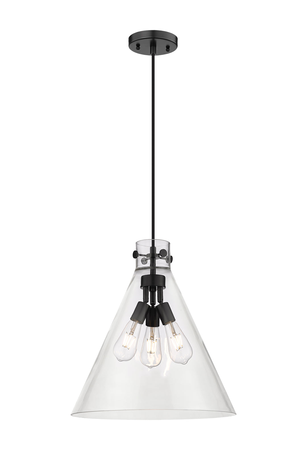 Innovations Lighting Newton Cone 18" Pendant - Matte Black Pendants Innovations Lighting   