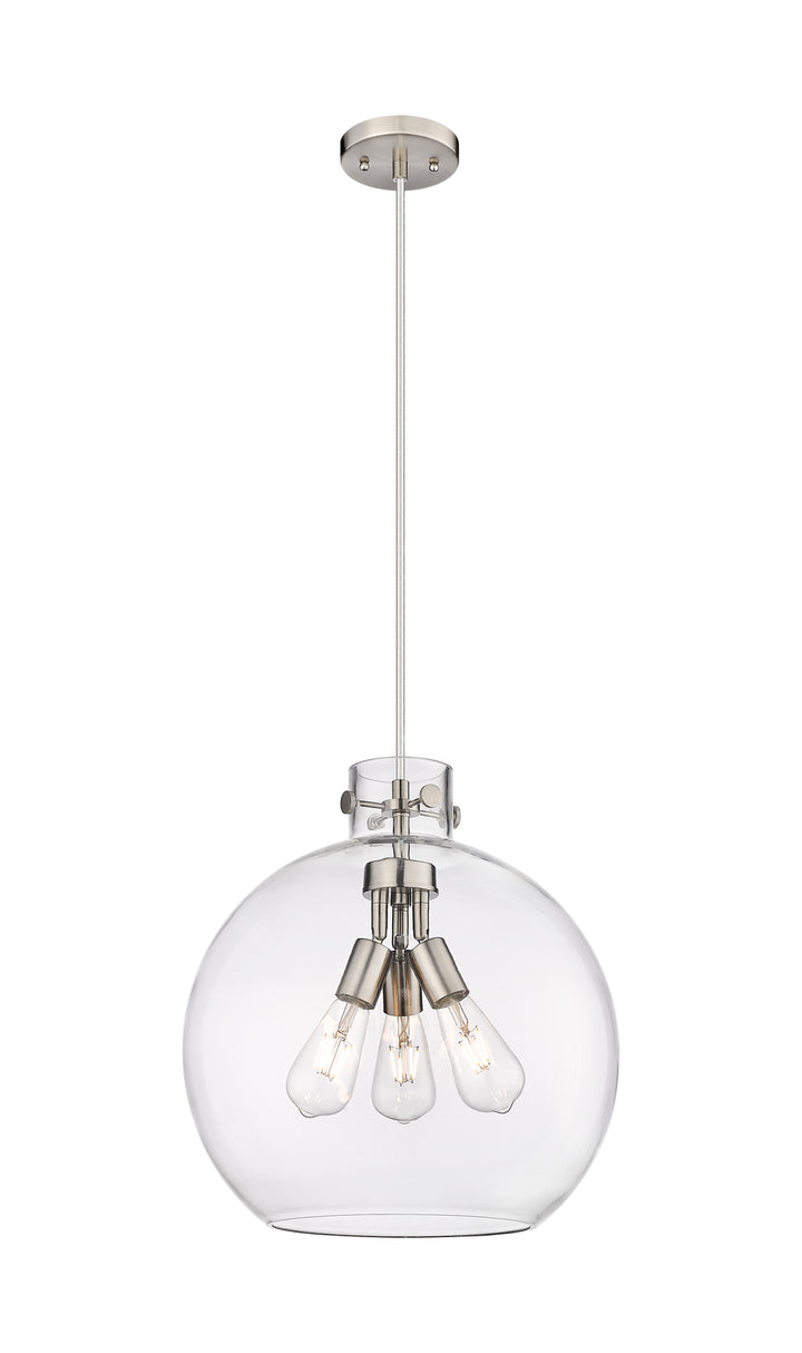 Innovations Lighting Newton Sphere 16" Pendant - Satin Nickel Pendants Innovations Lighting   