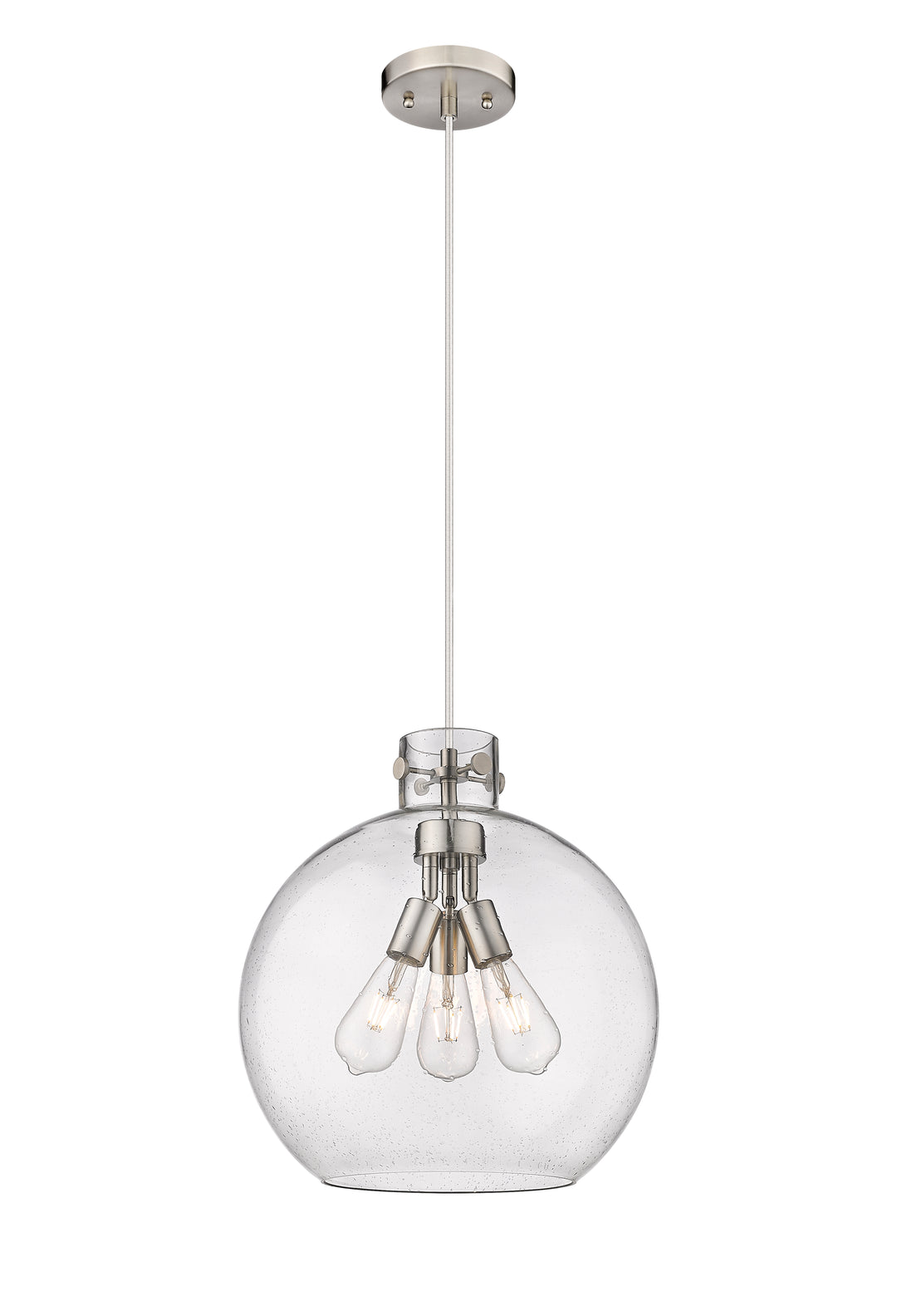 Innovations Lighting Newton Sphere 16" Pendant - Satin Nickel Pendants Innovations Lighting   