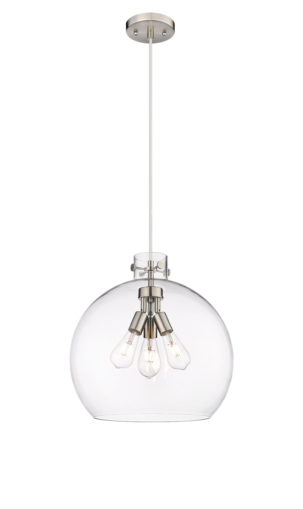 Innovations Lighting Newton Sphere 18" Pendant - Satin Nickel Pendants Innovations Lighting   