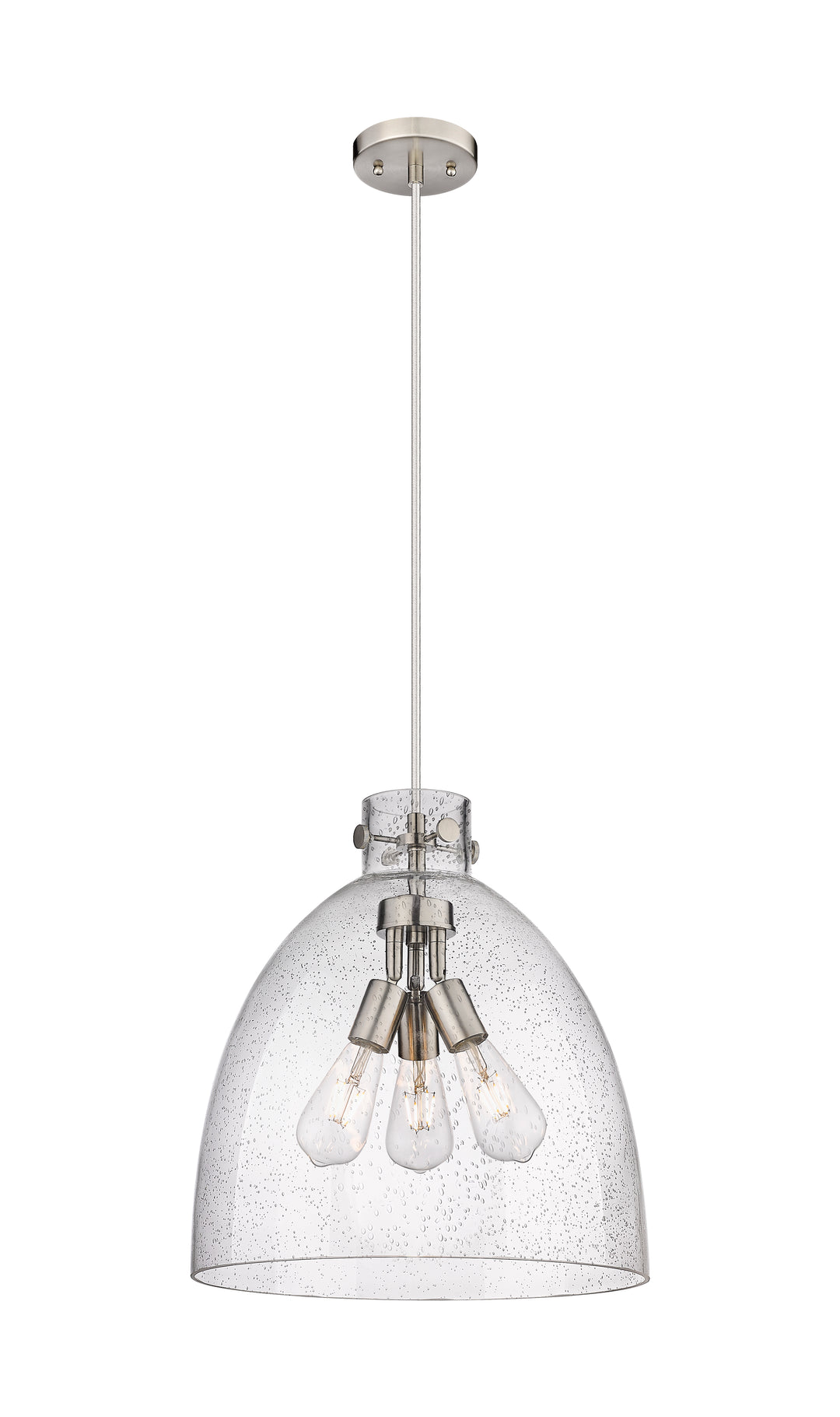 Innovations Lighting Newton Bell 16" Pendant - Satin Nickel Pendants Innovations Lighting   