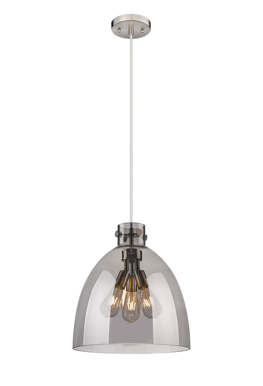 Innovations Lighting Newton Bell 16" Pendant - Satin Nickel Pendants Innovations Lighting   