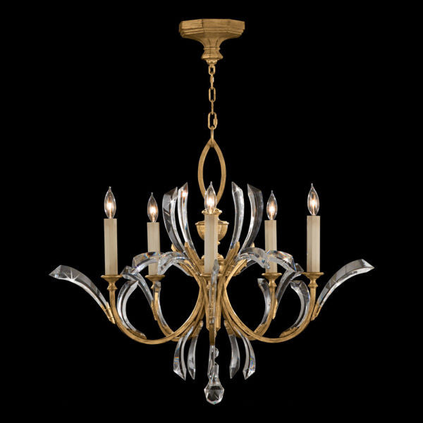Fine Art Handcrafted Lighting Beveled Arcs 36"W Round Chandelier in Muted Gold Leaf (763040ST)