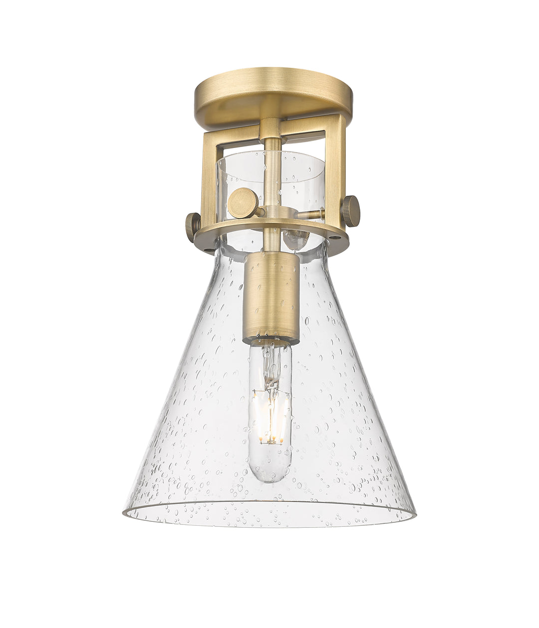 Innovations Lighting Newton Cone 8" Flush Mount - Brushed Brass
