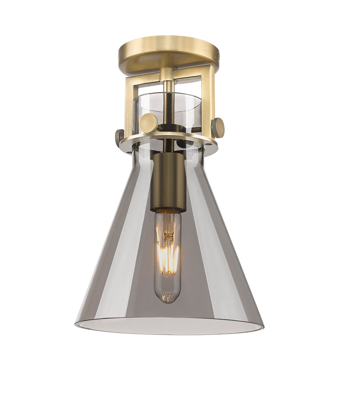 Innovations Lighting Newton Cone 8" Flush Mount - Brushed Brass