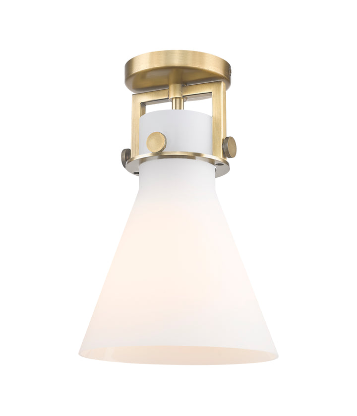 Innovations Lighting Newton Cone 8" Flush Mount - Brushed Brass