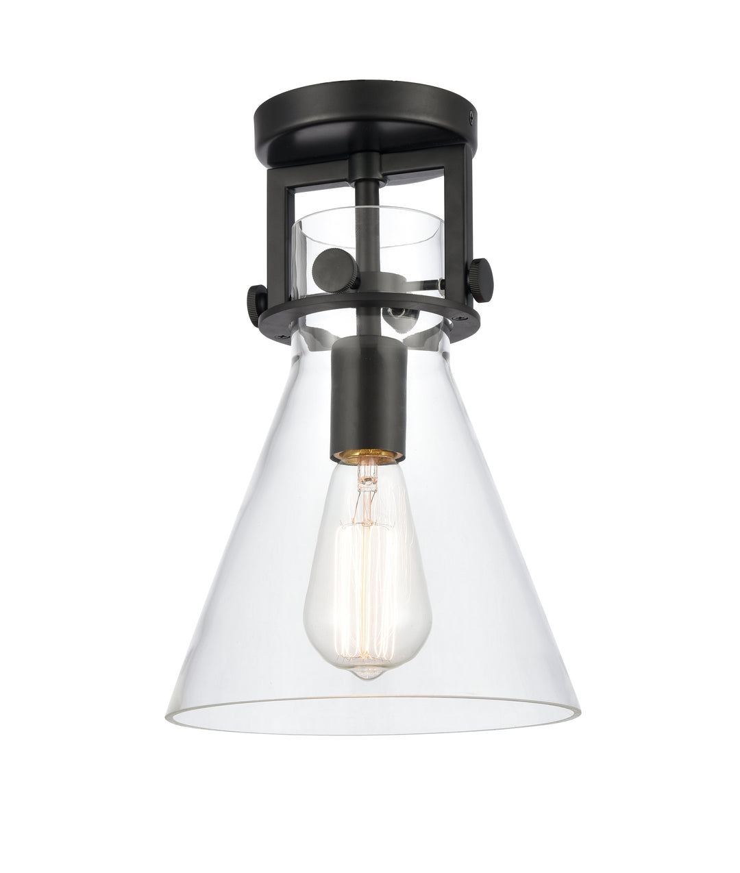 Innovations Lighting Newton Cone 8" Flush Mount - Matte Black
