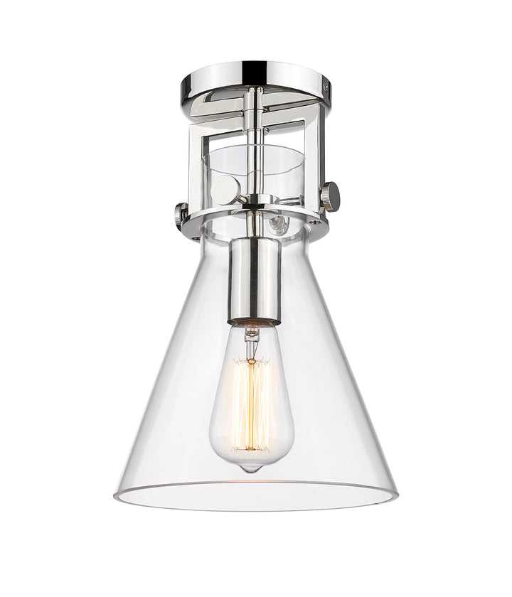 Innovations Lighting Newton Cone 8" Flush Mount - Polished Nickel