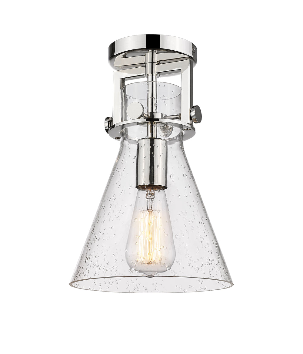 Innovations Lighting Newton Cone 8" Flush Mount - Polished Nickel