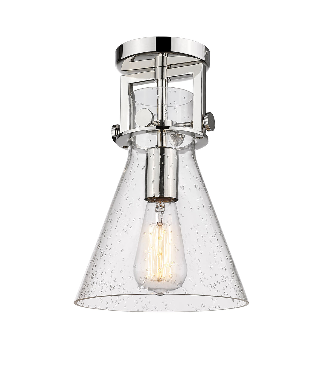 Innovations Lighting Newton Cone 8" Flush Mount - Polished Nickel