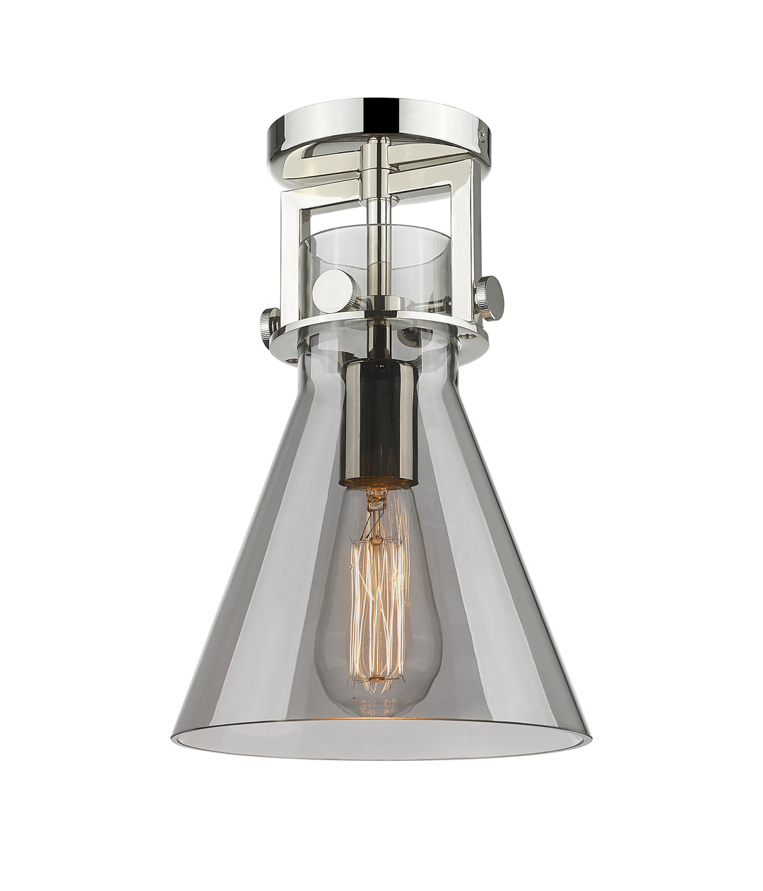 Innovations Lighting Newton Cone 8" Flush Mount - Polished Nickel