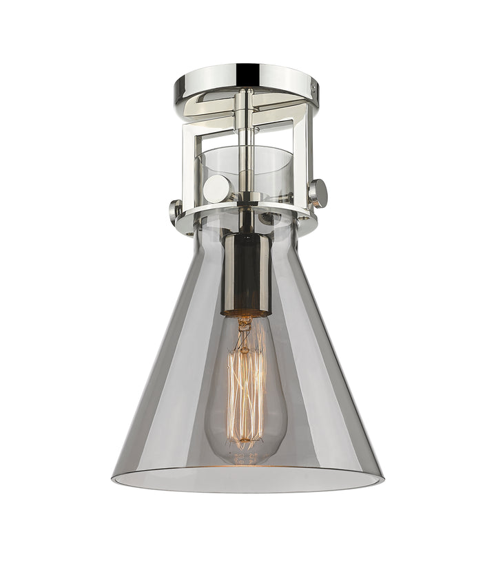 Innovations Lighting Newton Cone 8" Flush Mount - Polished Nickel