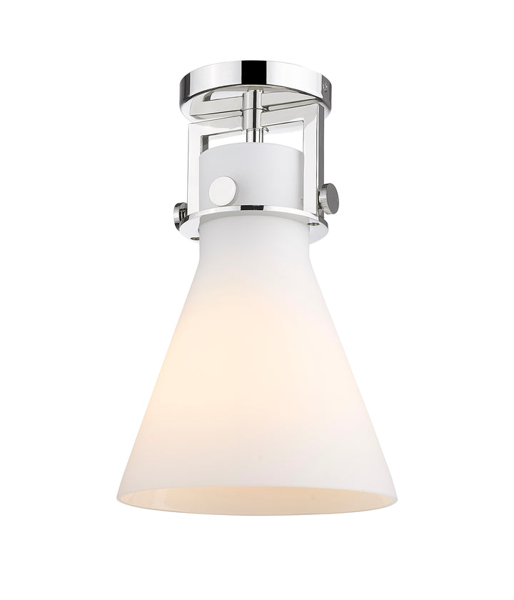 Innovations Lighting Newton Cone 8" Flush Mount - Polished Nickel