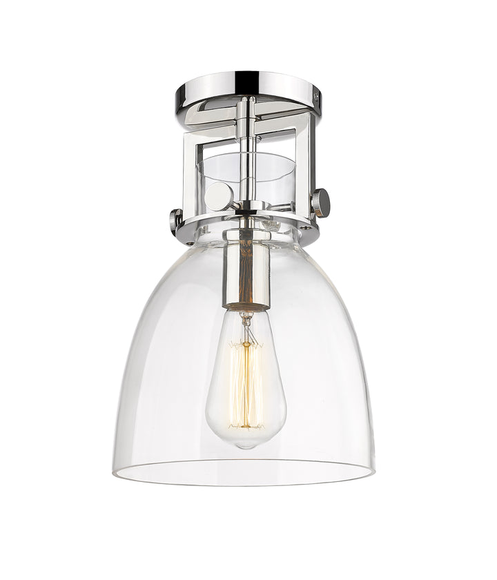 Innovations Lighting Newton Bell 8" Flush Mount - Polished Nickel