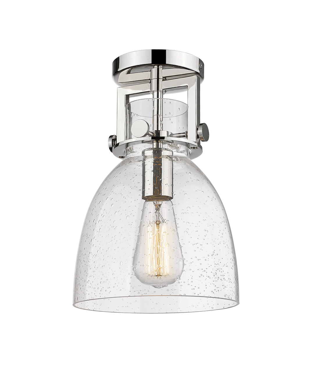 Innovations Lighting Newton Bell 8" Flush Mount - Polished Nickel