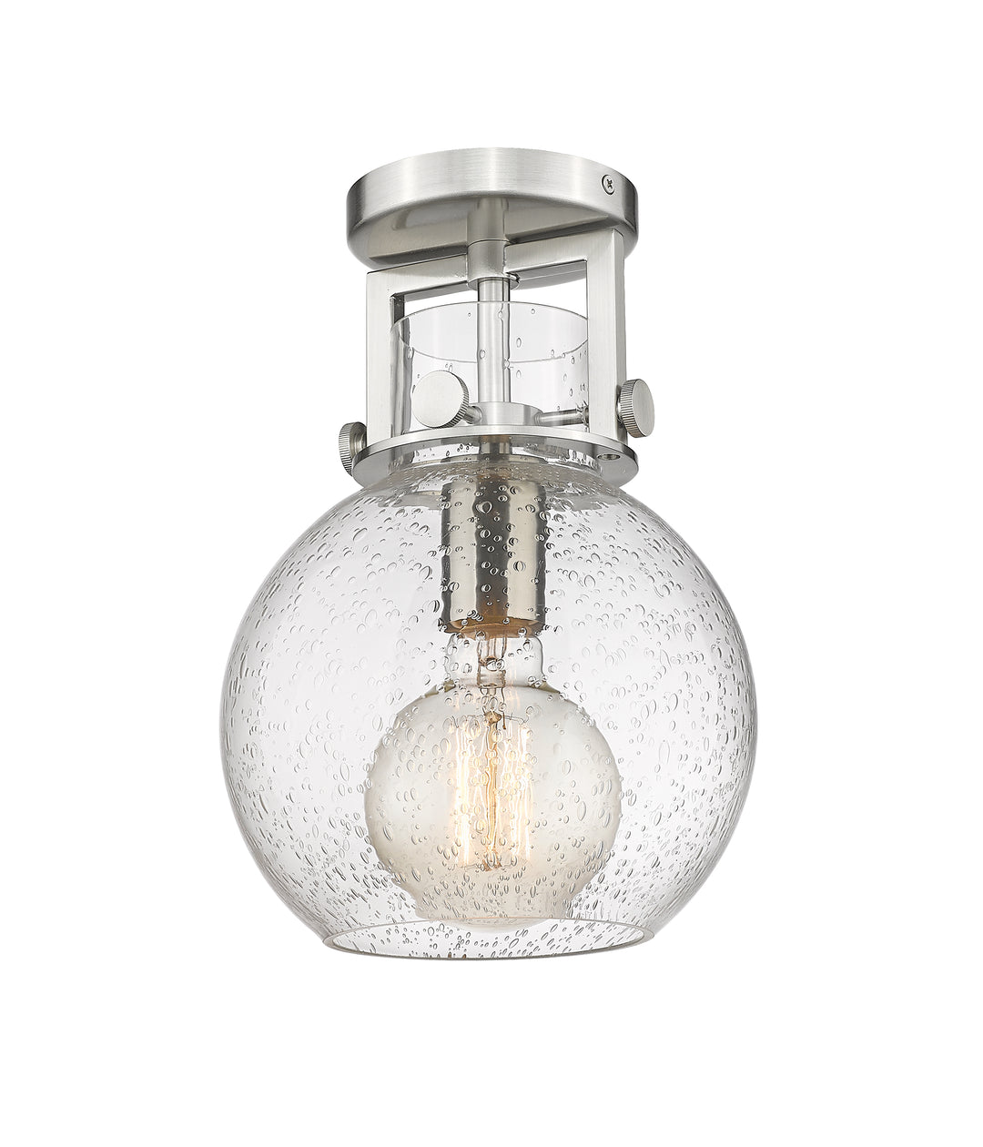 Innovations Lighting Newton Sphere 8" Flush Mount - Satin Nickel