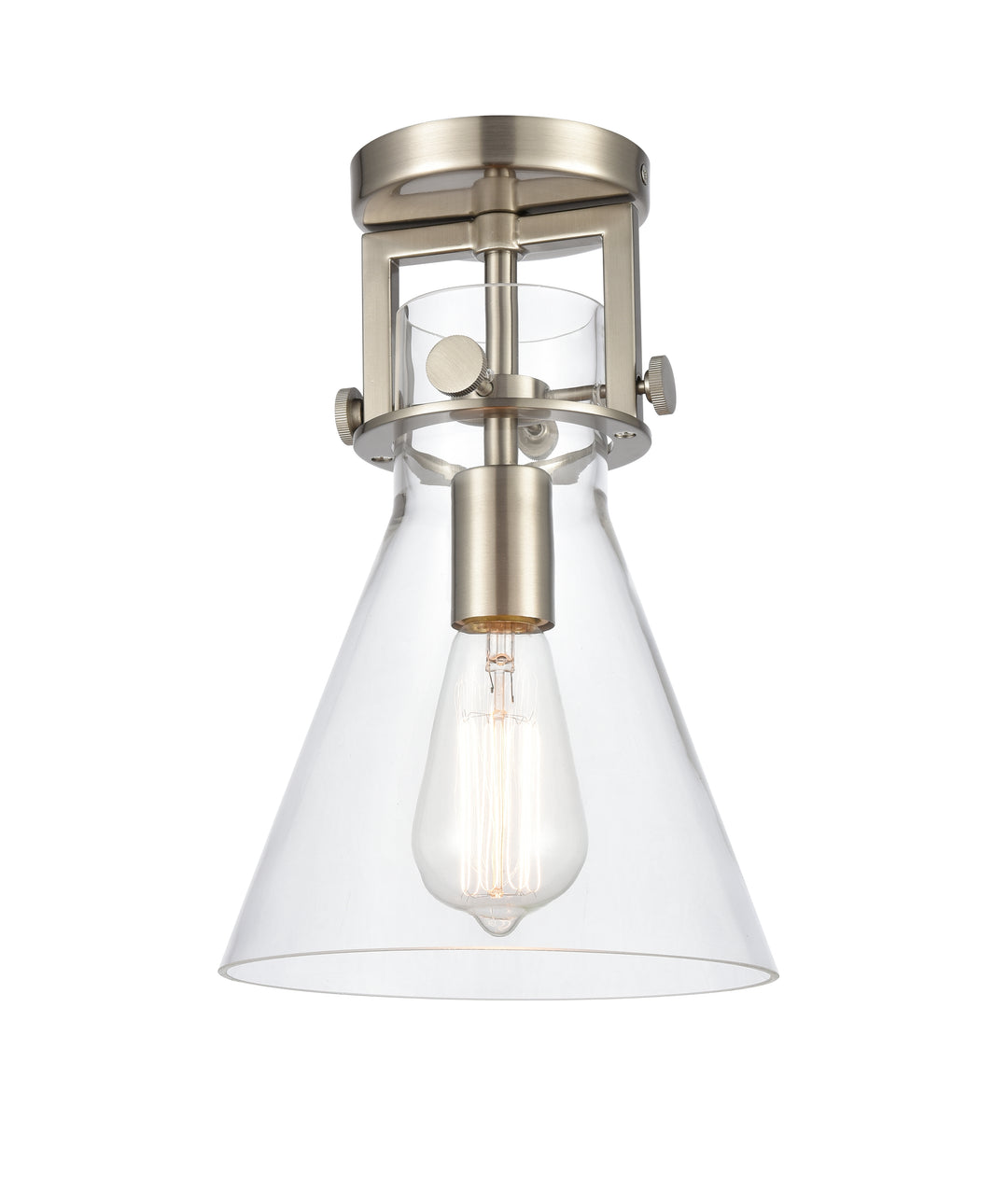 Innovations Lighting Newton Cone 8" Flush Mount - Brushed Satin Nickel