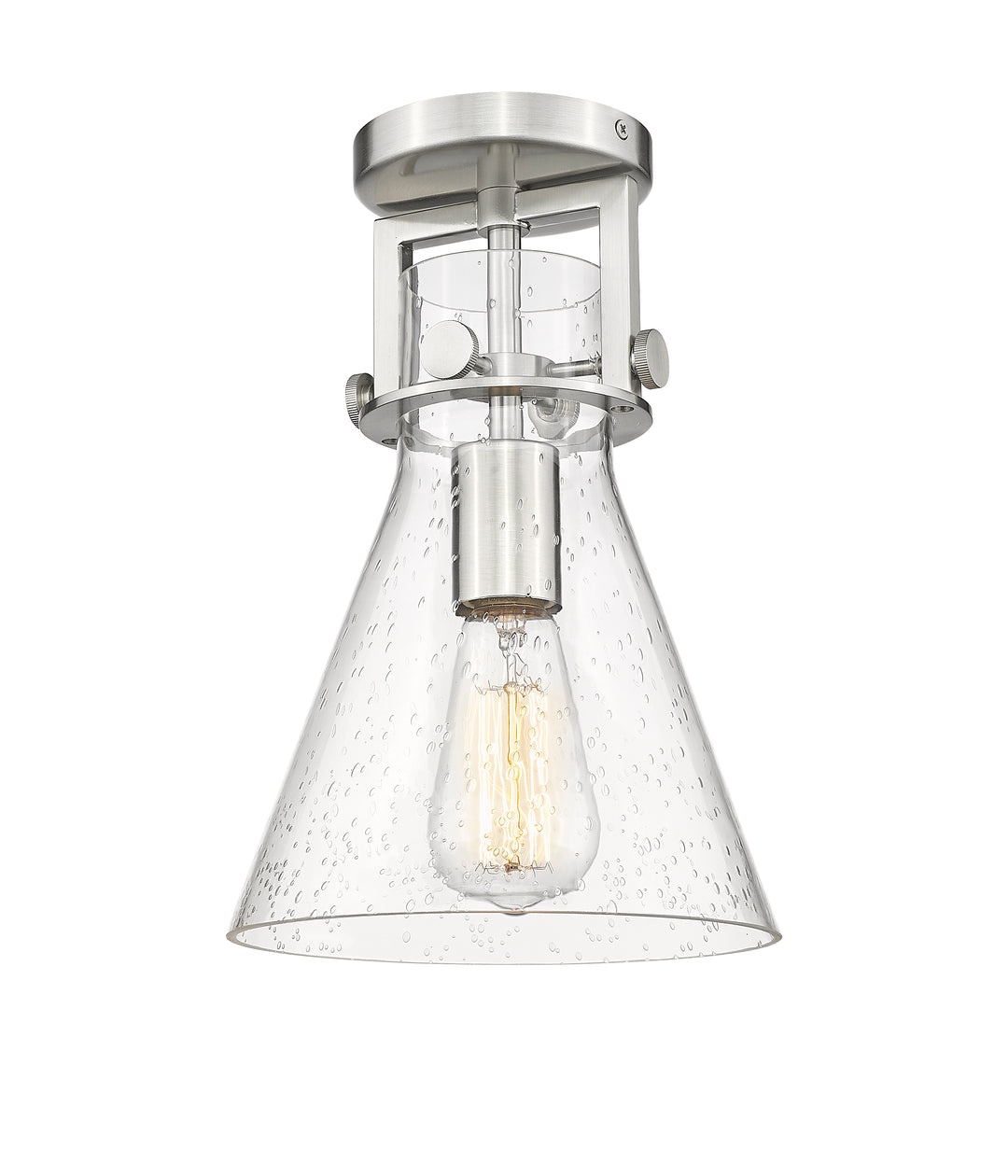 Innovations Lighting Newton Cone 8" Flush Mount - Brushed Satin Nickel