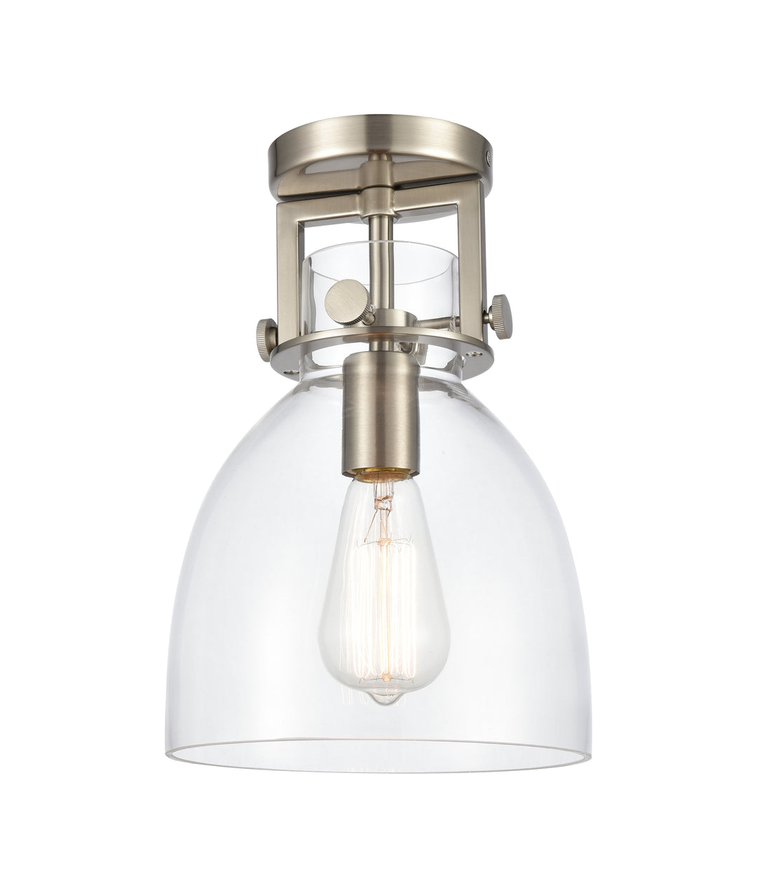 Innovations Lighting Newton Bell 8" Flush Mount - Satin Nickel