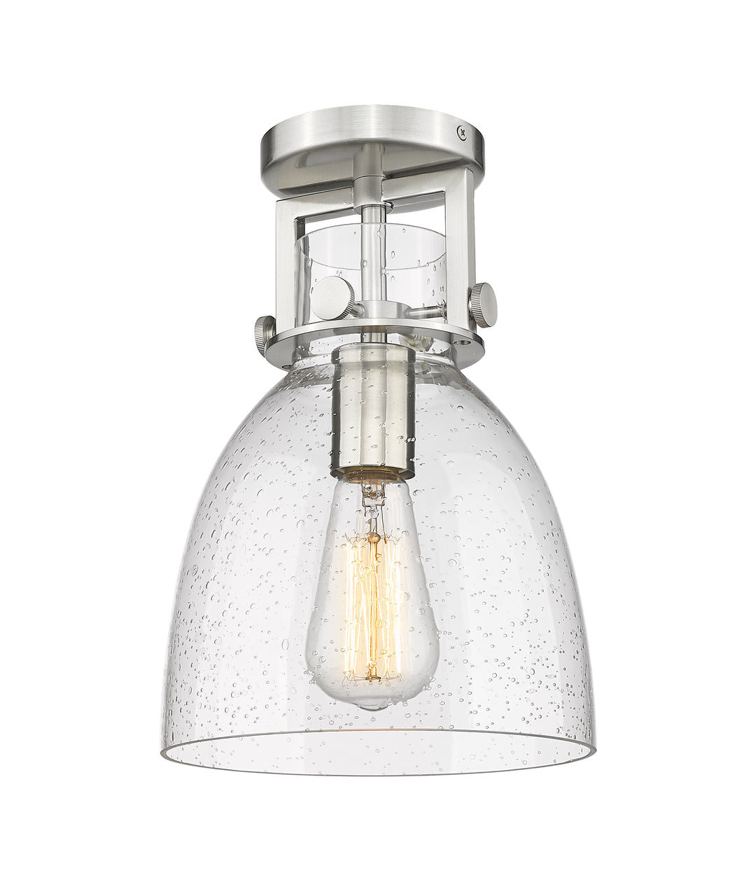 Innovations Lighting Newton Bell 8" Flush Mount - Satin Nickel