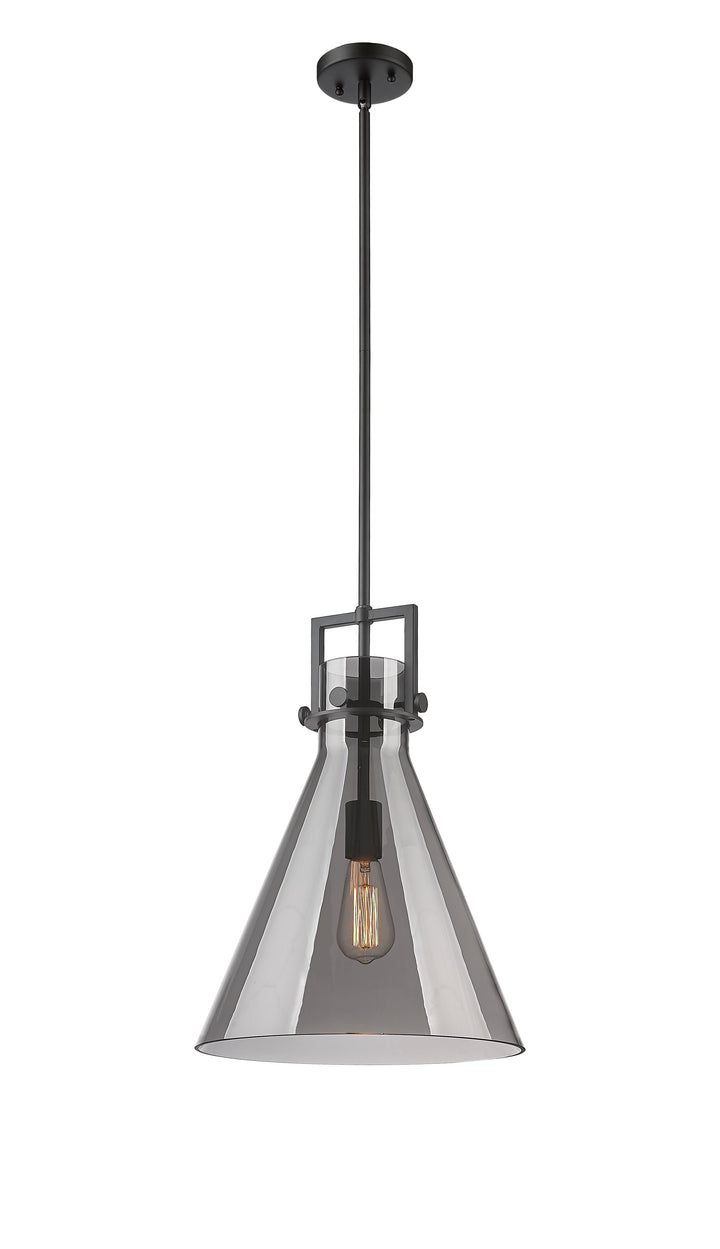 Innovations Lighting Newton Cone 14" Pendant - Matte Black Pendants Innovations Lighting Light Smoke ; Glass Type: Smoked  