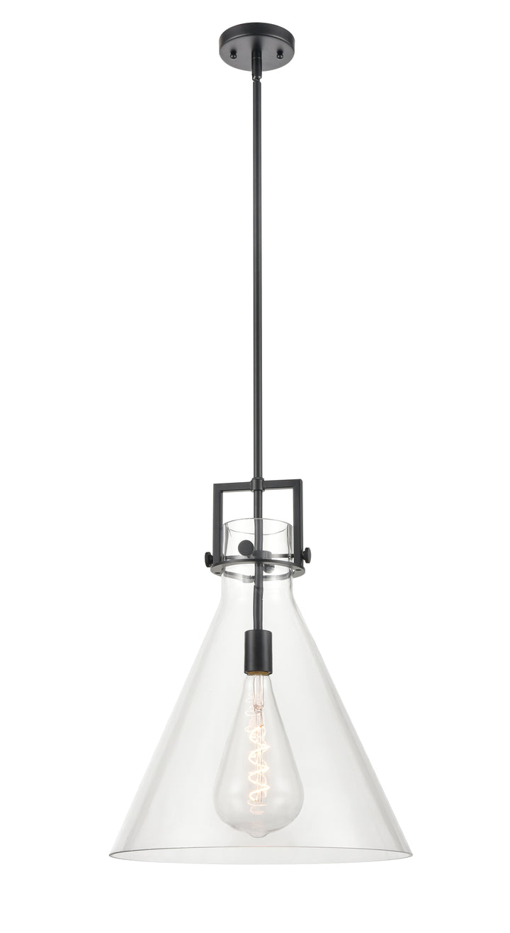 Innovations Lighting Newton Cone 16" Pendant - Matte Black Pendants Innovations Lighting Clear ; Glass Type: Clear  