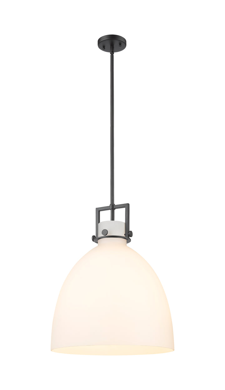 Innovations Lighting Newton Bell 16" Pendant - Matte Black Pendants Innovations Lighting White ; Glass Type: Frosted  