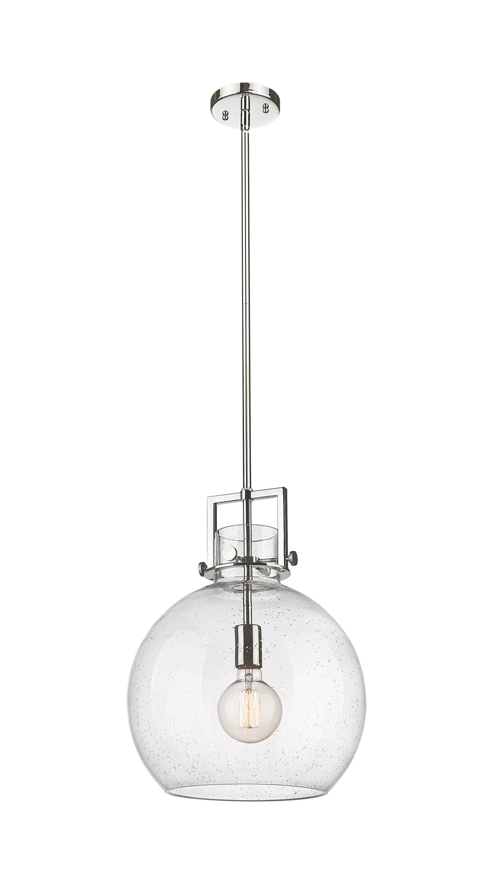 Innovations Lighting Newton Sphere 14" Pendant - Polished Nickel Pendants Innovations Lighting Seedy ; Glass Type: Seeded  