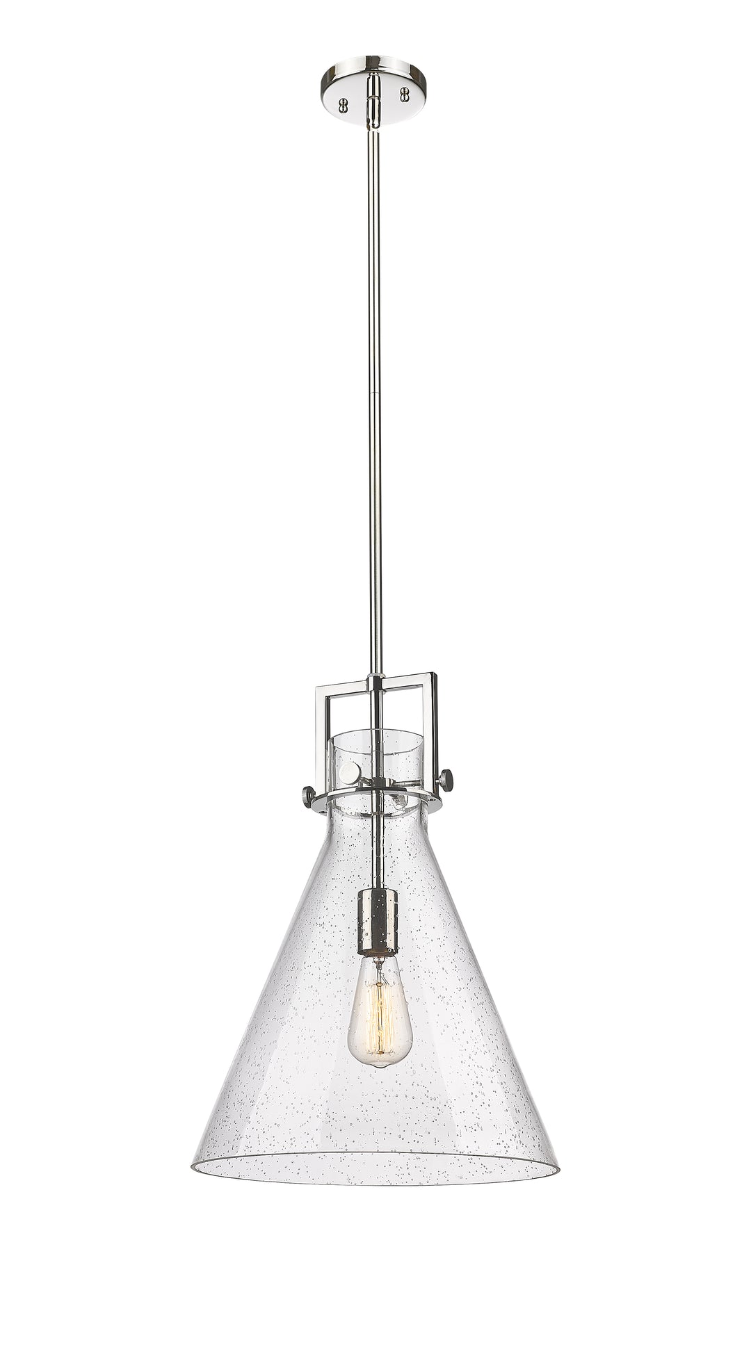 Innovations Lighting Newton Cone 14" Pendant - Polished Nickel Pendants Innovations Lighting Seedy ; Glass Type: Transparent  