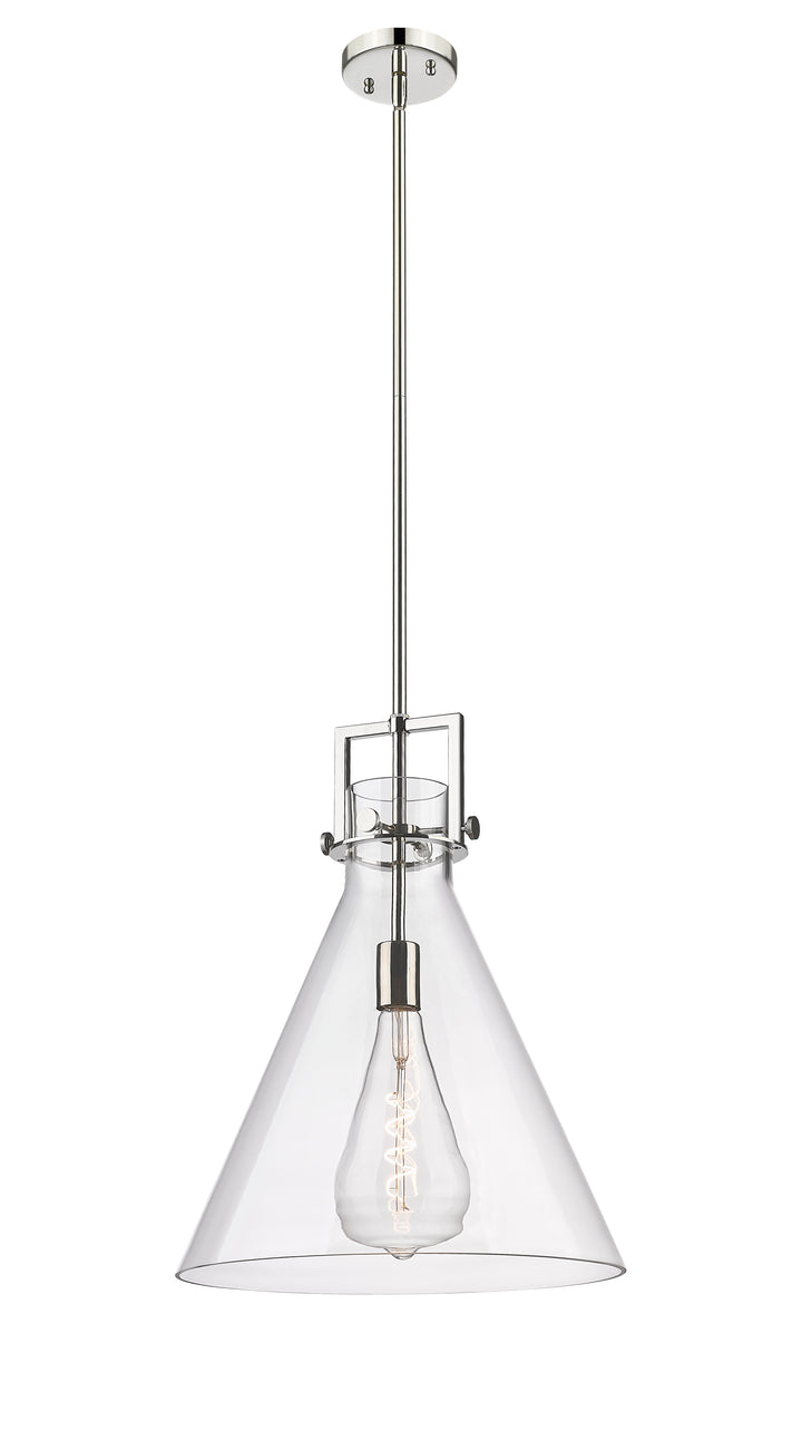 Innovations Lighting Newton Cone 16" Pendant - Polished Nickel Pendants Innovations Lighting Clear ; Glass Type: Transparent  