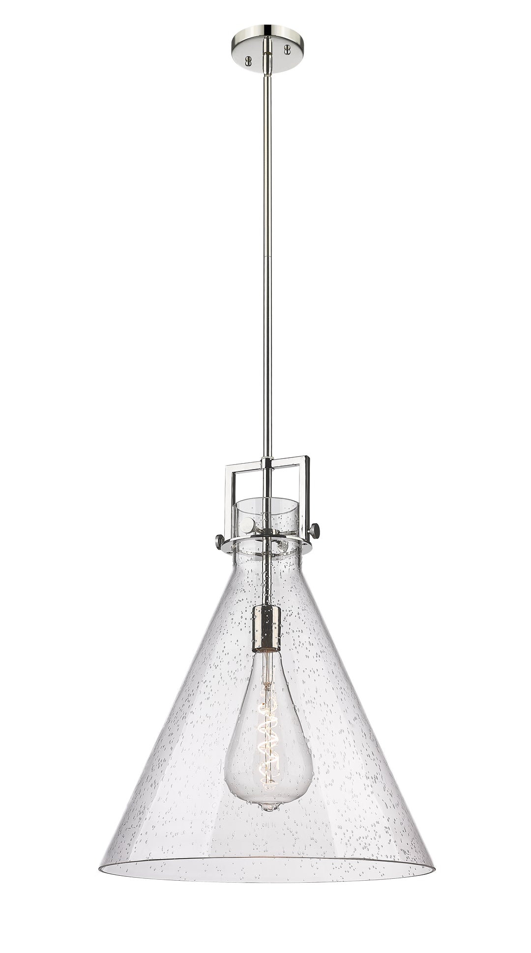 Innovations Lighting Newton Cone 18" Pendant - Polished Nickel Pendants Innovations Lighting Seedy ; Glass Type: Transparent  