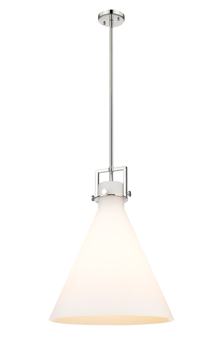 Innovations Lighting Newton Cone 18" Pendant - Polished Nickel Pendants Innovations Lighting White ; Glass Type: Frosted  