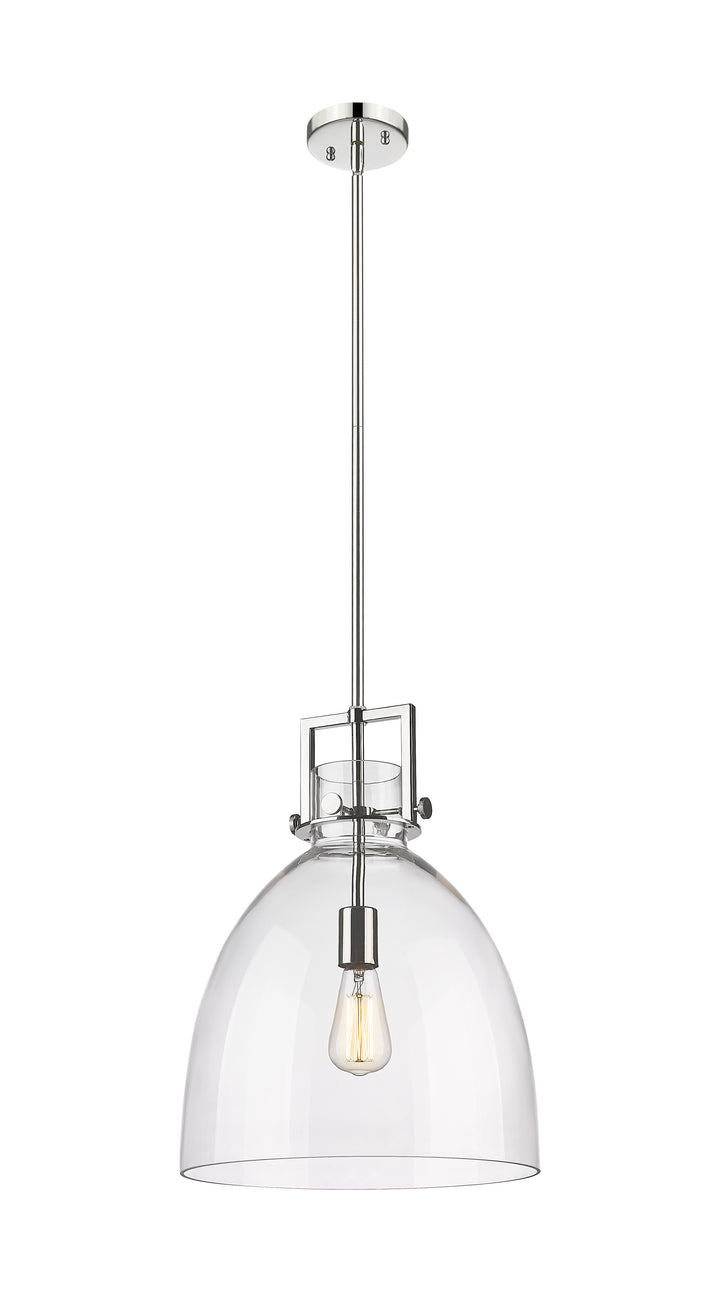 Innovations Lighting Newton Bell 14" Pendant - Polished Nickel Pendants Innovations Lighting Clear ; Glass Type: Clear  